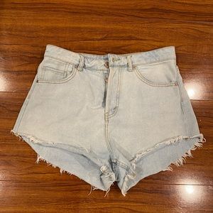 light Wash Ripped Denim Shorts